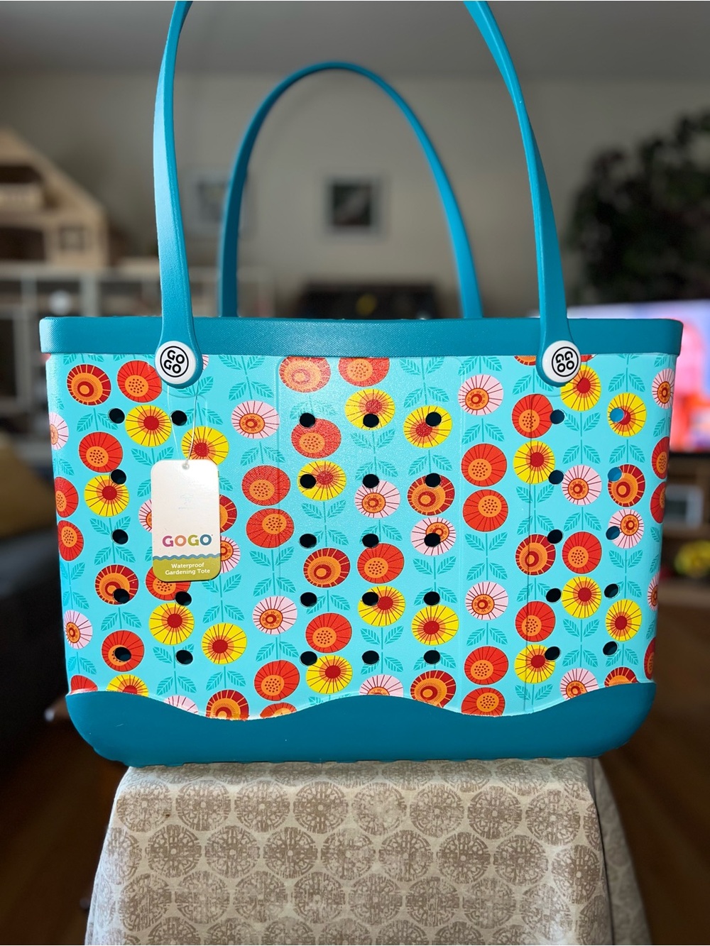 NEW GOGO Waterproof Gardening Large Tote MOD POMS EVA Foam Material w/Holes